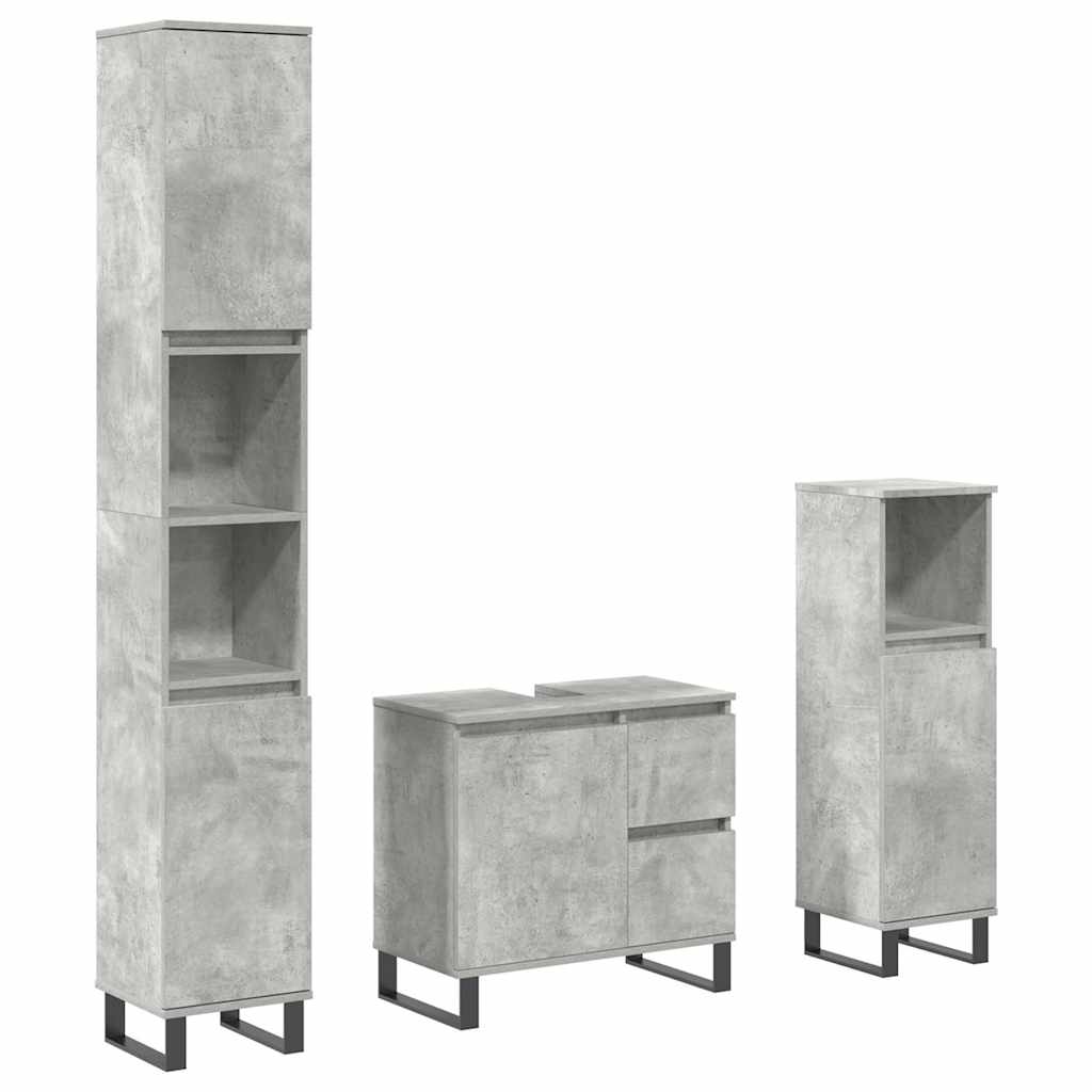 Set Mobilier De Baie, 3 Piese, , Lemn Compozit