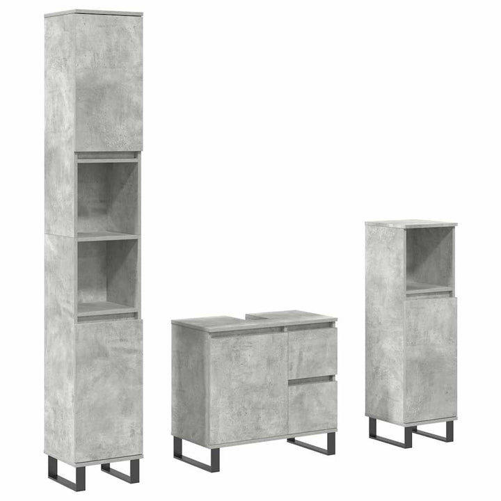 Set Mobilier De Baie, 3 Piese, , Lemn Compozit