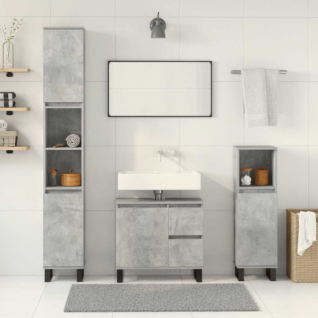 Set Mobilier De Baie, 3 Piese, , Lemn Compozit
