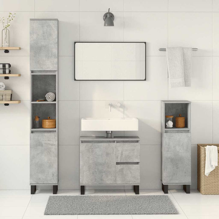 Set Mobilier De Baie, 3 Piese, , Lemn Compozit