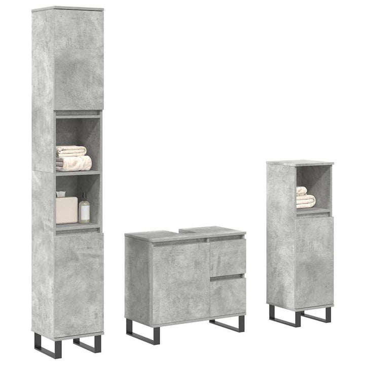 Set Mobilier De Baie, 3 Piese, , Lemn Compozit