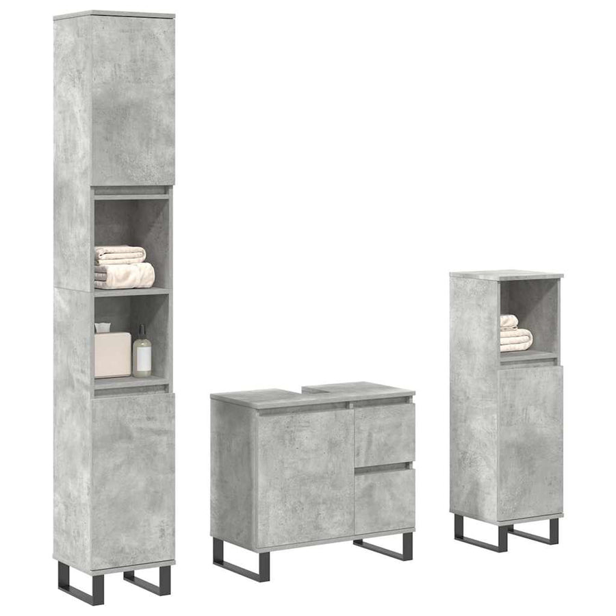 Set Mobilier De Baie, 3 Piese, , Lemn Compozit