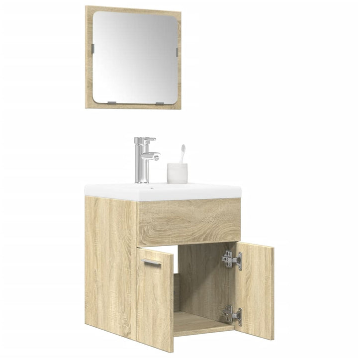 Set Mobilier De Baie, 3 Piese, , Lemn Prelucrat