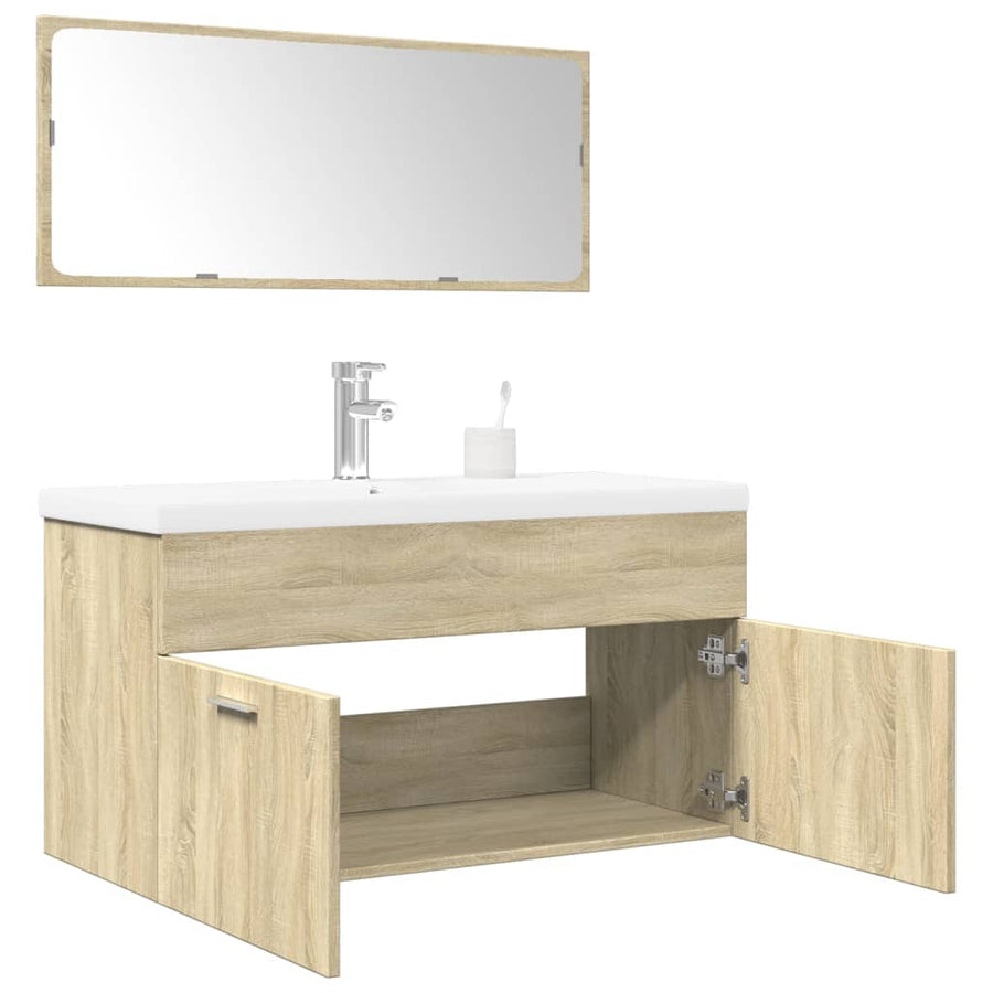 Set Mobilier De Baie, 3 Piese, , Lemn Prelucrat