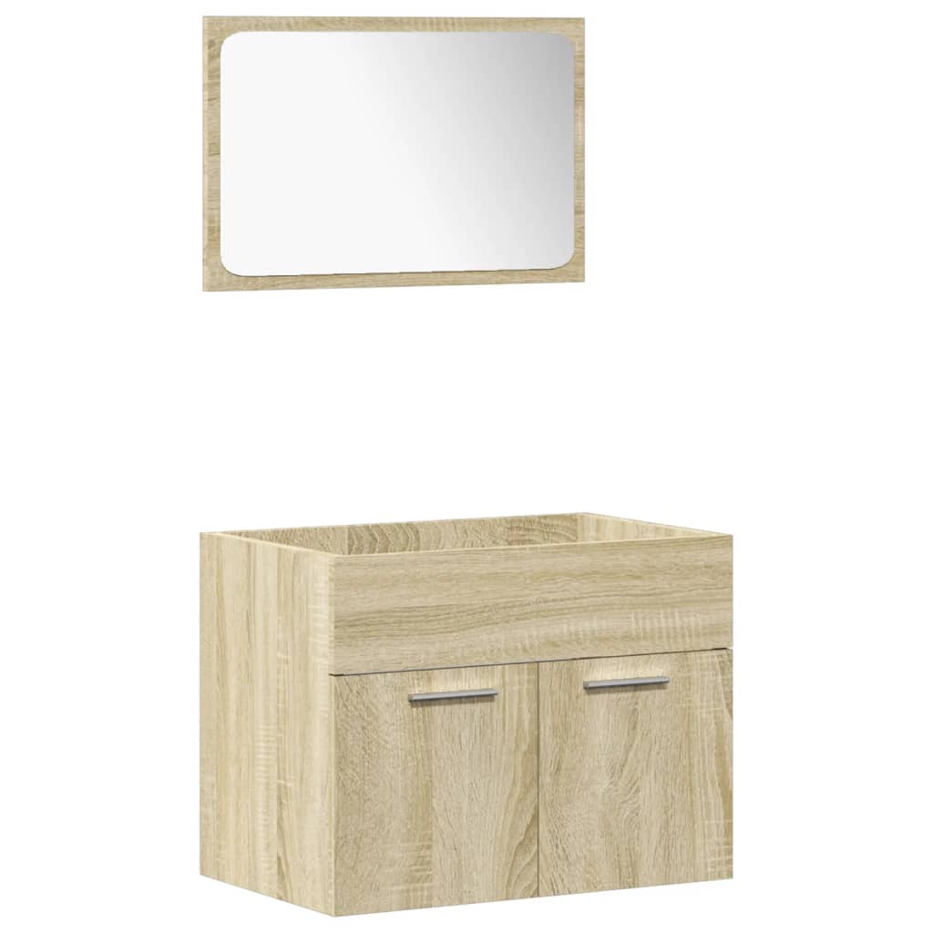 Set Mobilier De Baie, 4 Piese, , Lemn Prelucrat