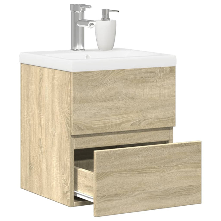 Set Mobilier De Baie, 2 Piese, Ceramică Și Lemn Prelucrat