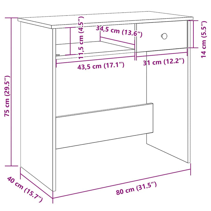Birou 80X40X75 Cm Lemn Prelucrat