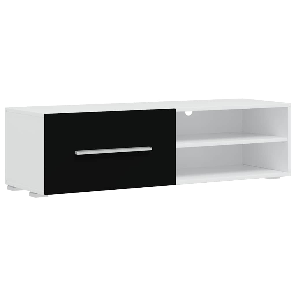 Unități Tv De 5 Piese Cu Iluminare Led Lemn Prelucrat Negru Mat