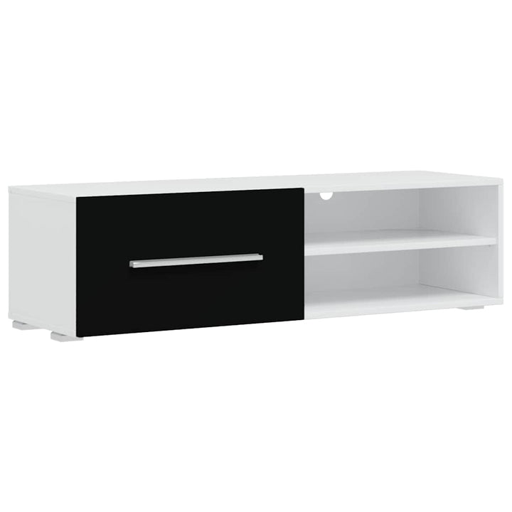 Unități Tv De 5 Piese Cu Iluminare Led Lemn Prelucrat Negru Mat