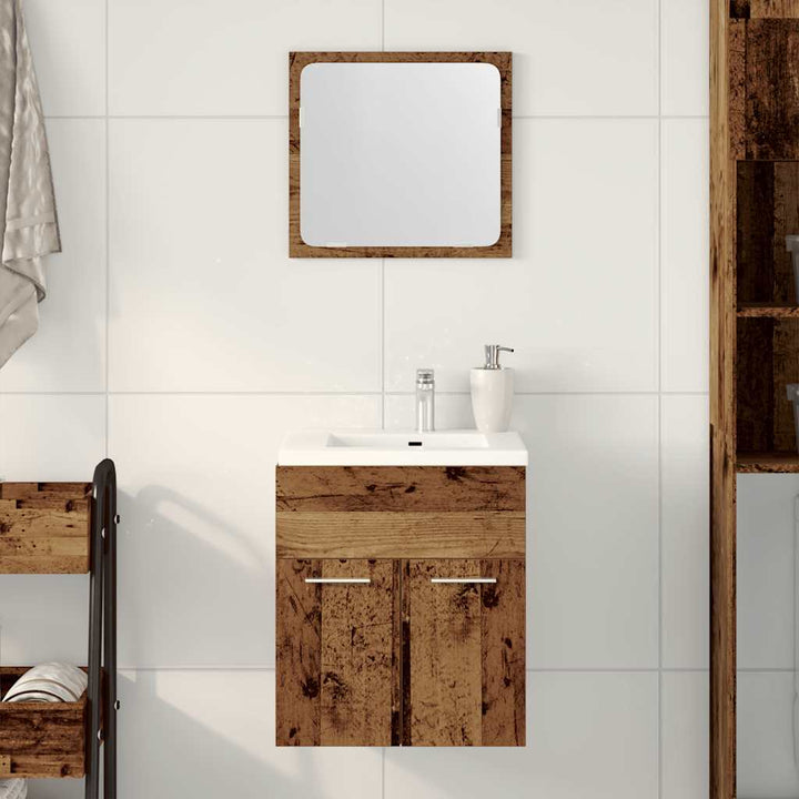 Set Mobilier De Baie, 2 Piese, Gri Extralucios, Pal