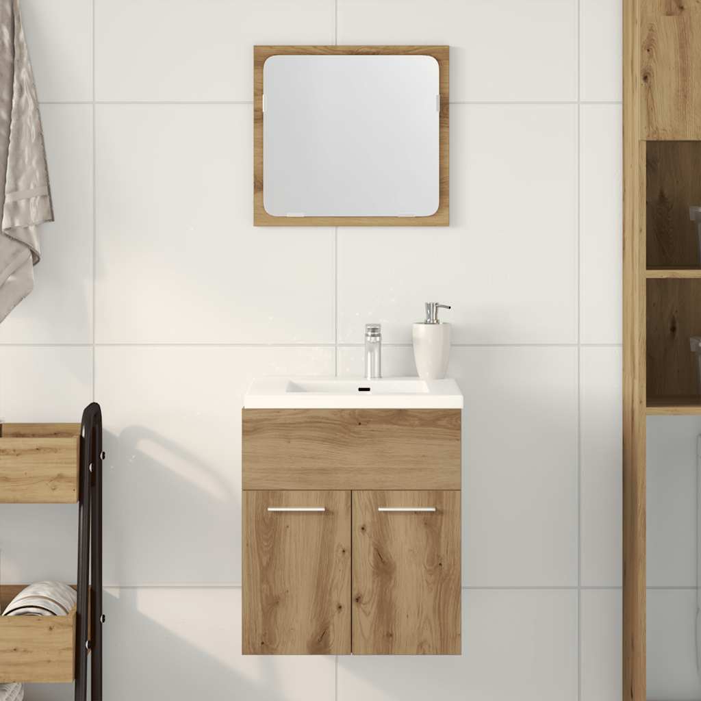Set Mobilier De Baie, 2 Piese, Gri Extralucios, Pal