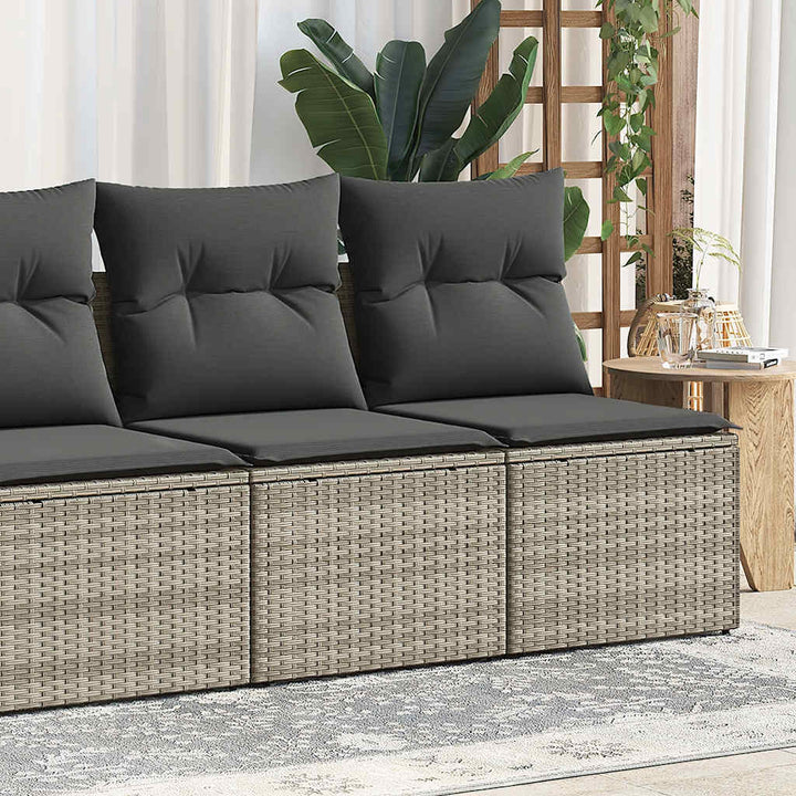 Set Mobilier De Grădină Cu Perne, 2 Piese Poliratan/Lemn Acacia
