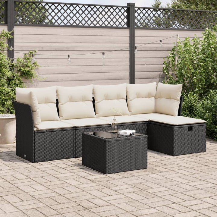 Set Mobilier De Grădină Cu Perne, 5 Piese, , Poliratan