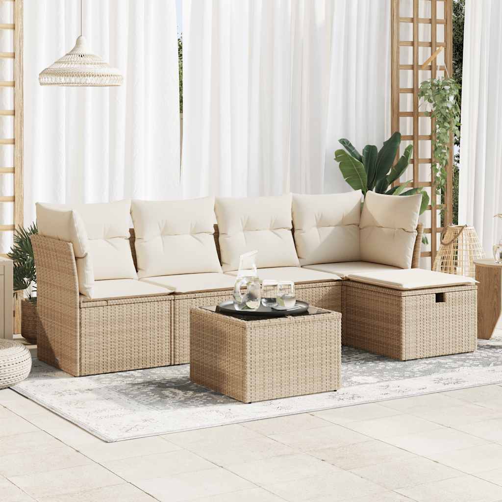 Set Mobilier De Grădină Cu Perne, 5 Piese, , Poliratan
