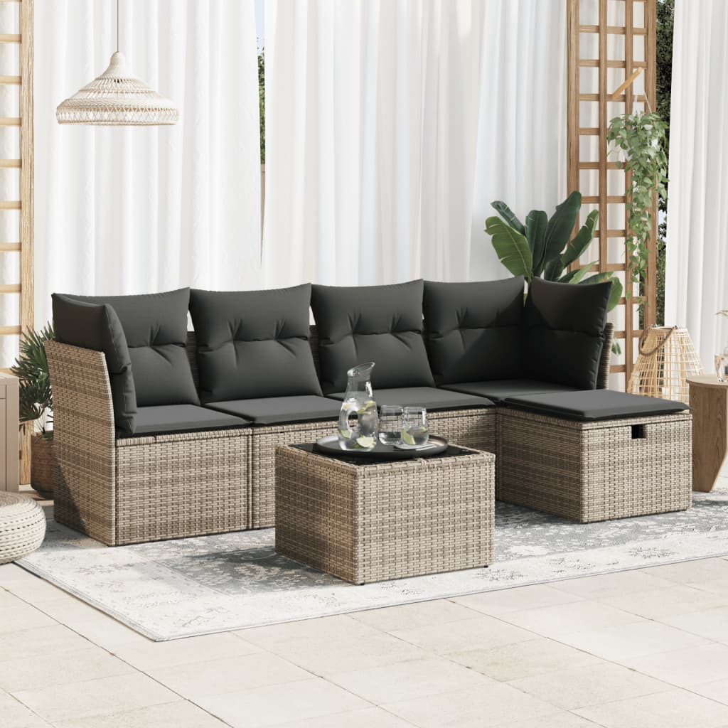 Set Mobilier De Grădină Cu Perne, 5 Piese, , Poliratan