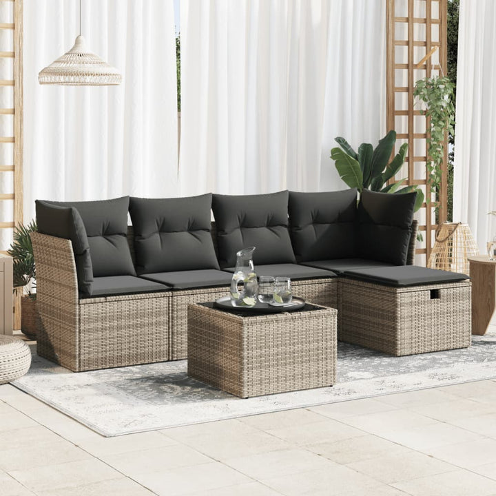 Set Mobilier De Grădină Cu Perne, 5 Piese, , Poliratan