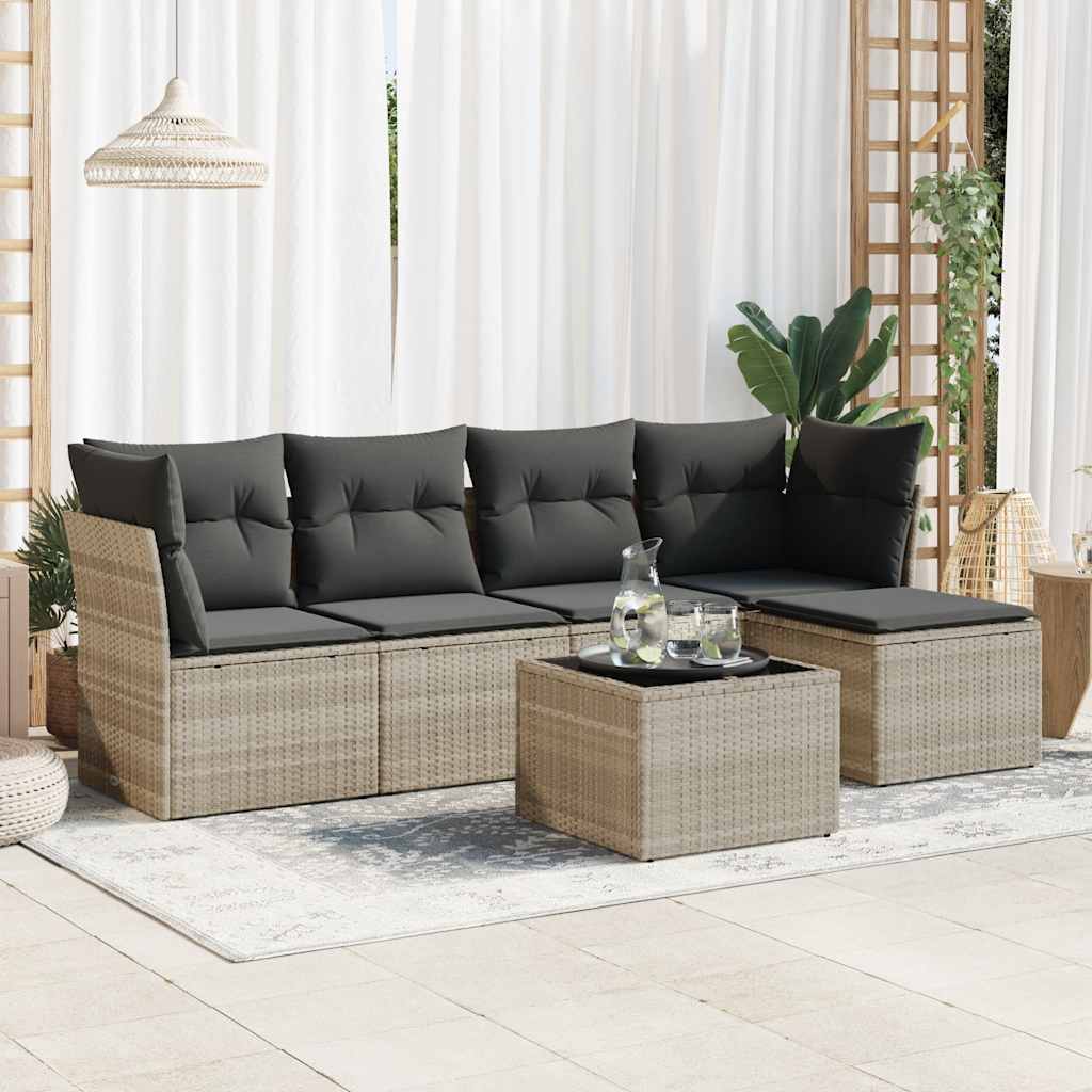 Set Mobilier De Grădină Cu Perne, 5 Piese, , Poliratan