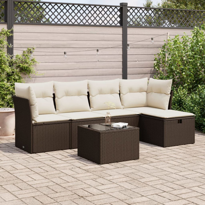 Set Mobilier De Grădină Cu Perne, 5 Piese, , Poliratan