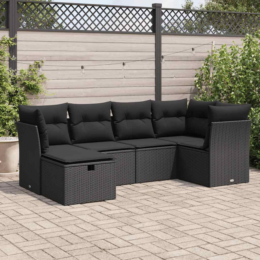 Set Mobilier De Grădină Cu Perne, 6 Piese, , Poliratan