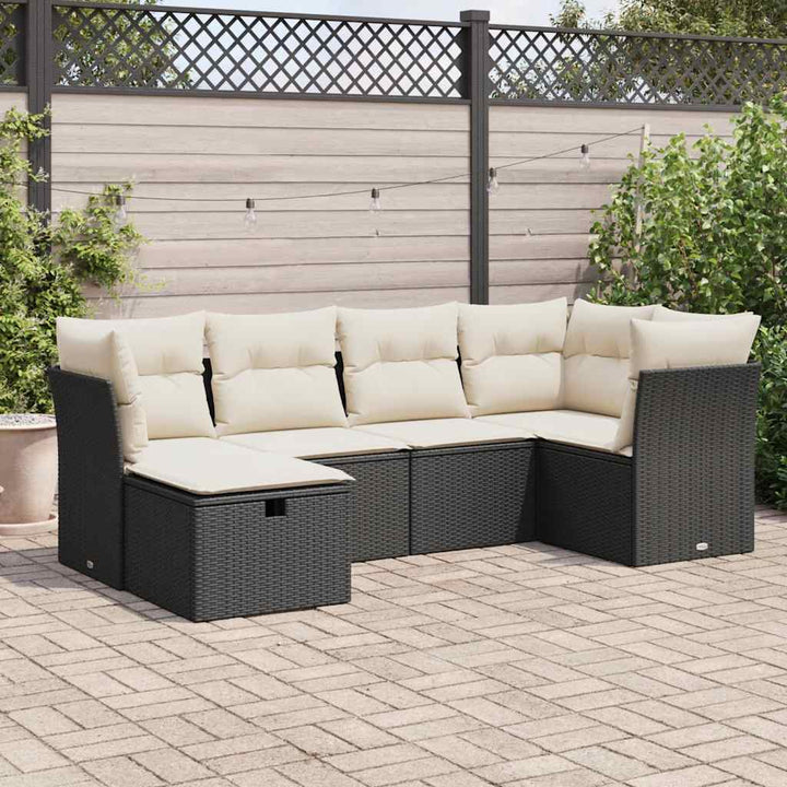 Set Mobilier De Grădină Cu Perne, 6 Piese, , Poliratan