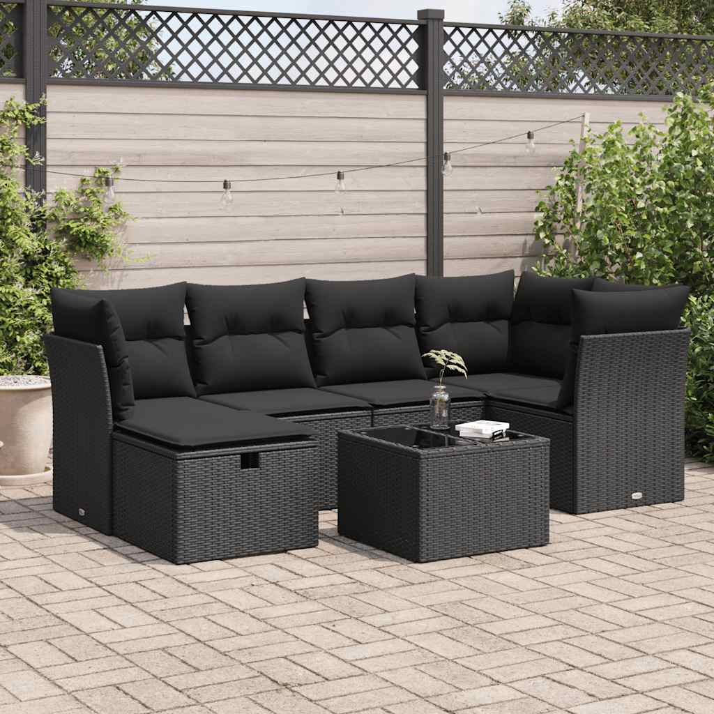 Set Mobilier De Grădină Cu Perne, 6 Piese, , Poliratan