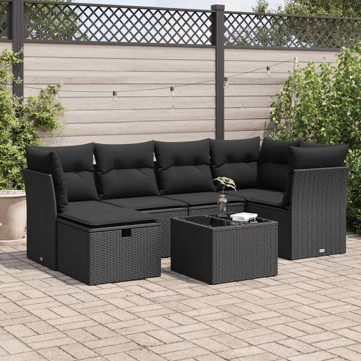Set Mobilier De Grădină Cu Perne, 6 Piese, , Poliratan