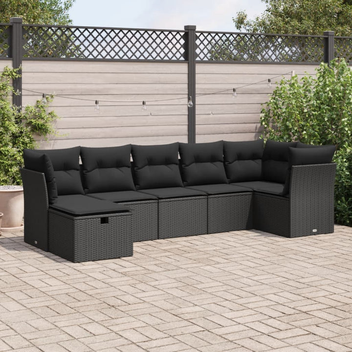 Set Canapele De Grădină Cu Perne, 8 Piese, Maro, Poliratan