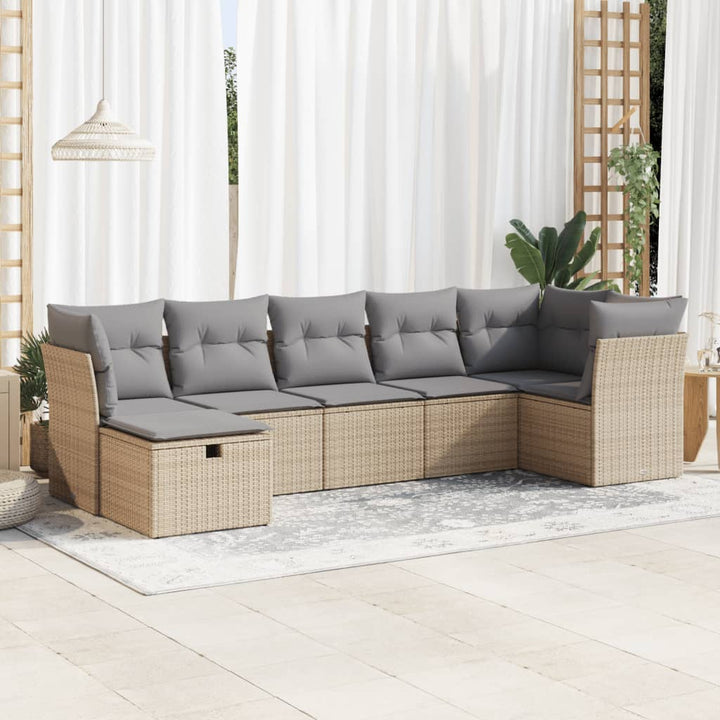 Set Canapele De Grădină Cu Perne, 8 Piese, Maro, Poliratan
