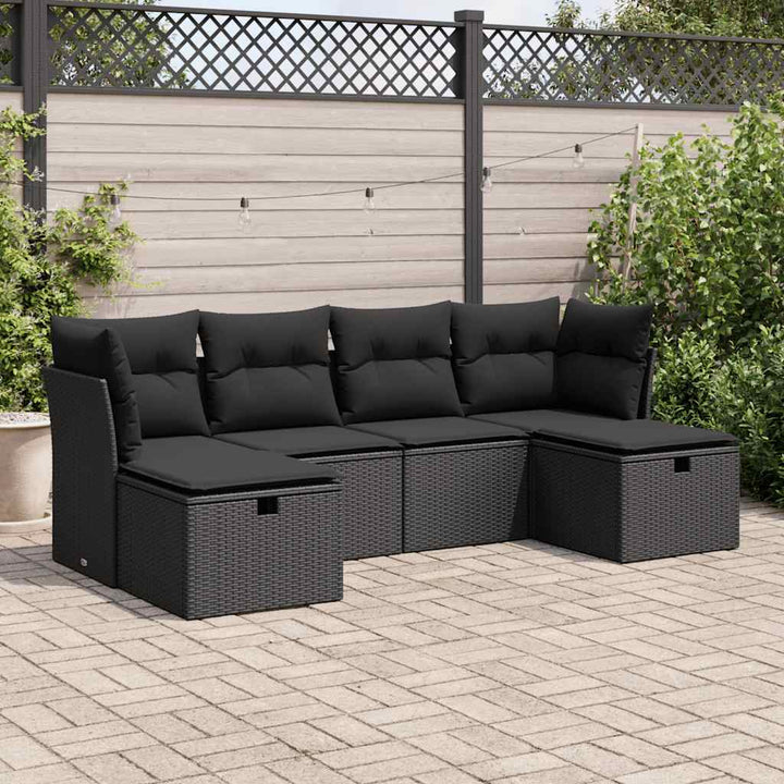 Set Canapele De Grădină, 6 Piese, Cu Perne, Bej, Poliratan