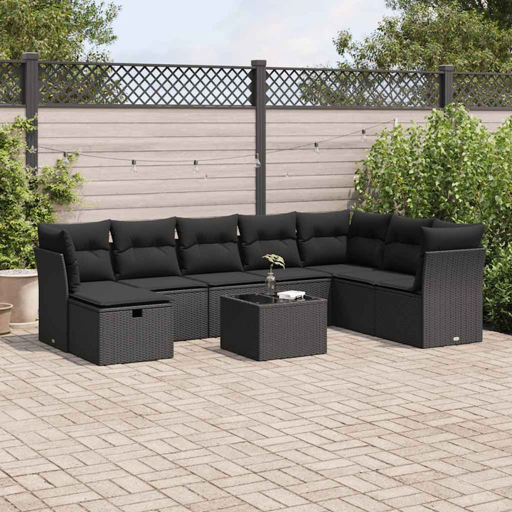 Set Canapele De Grădină, 8 Piese, Cu Perne, Bej, Poliratan