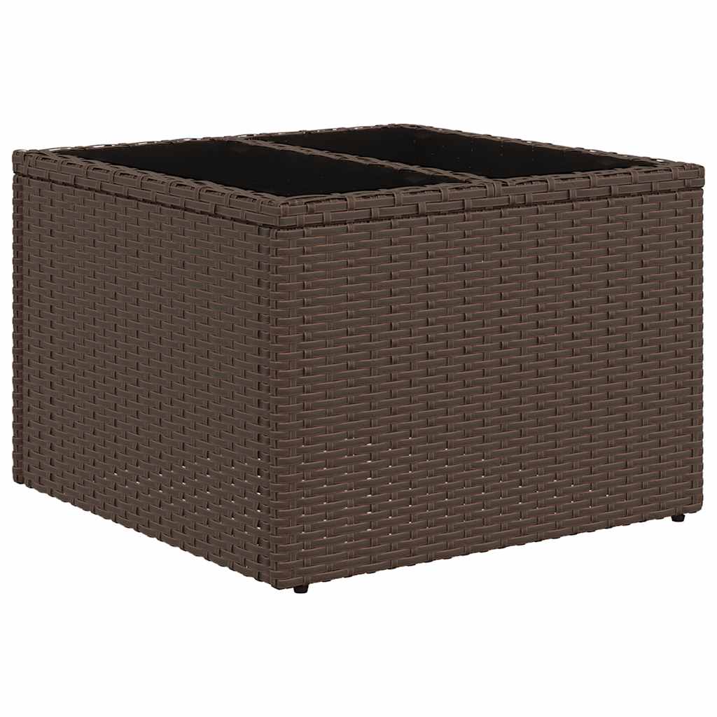 Set Canapele De Grădină Cu Perne, 7 Piese, Maro, Poliratan