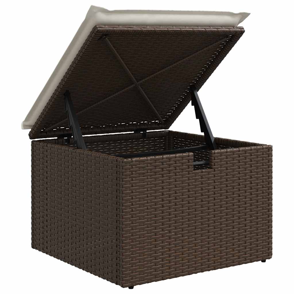 Set Canapele De Grădină Cu Perne, 7 Piese, Maro, Poliratan