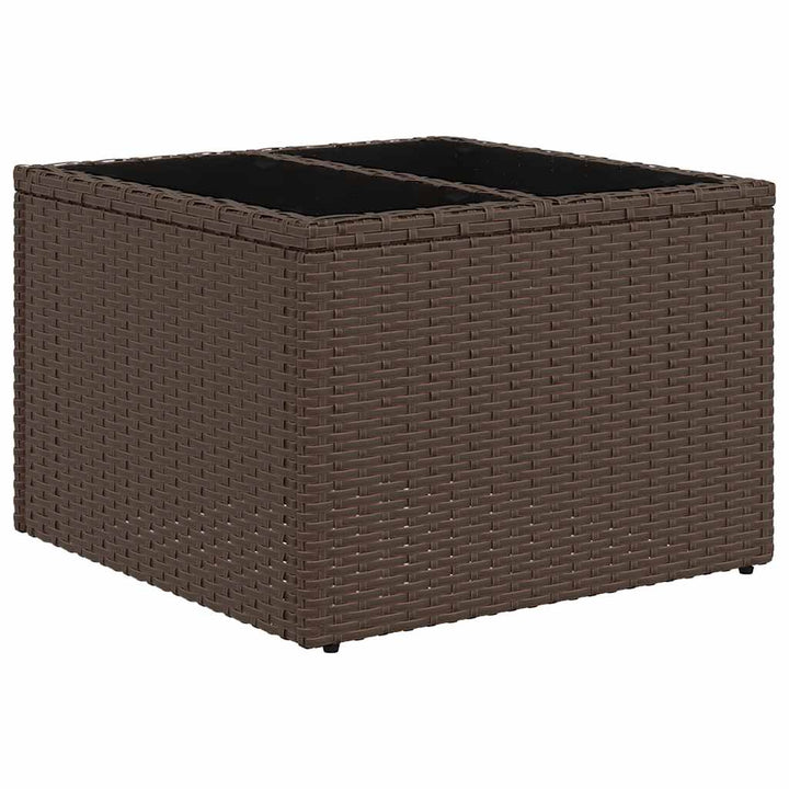 Set Canapele De Grădină Cu Perne, 9 Piese, Maro, Poliratan
