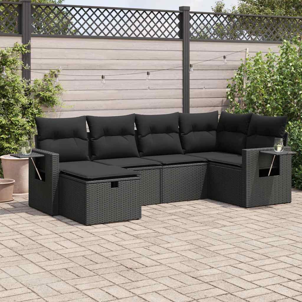 Set Mobilier De Grădină Cu Perne, 6 Piese, , Poliratan