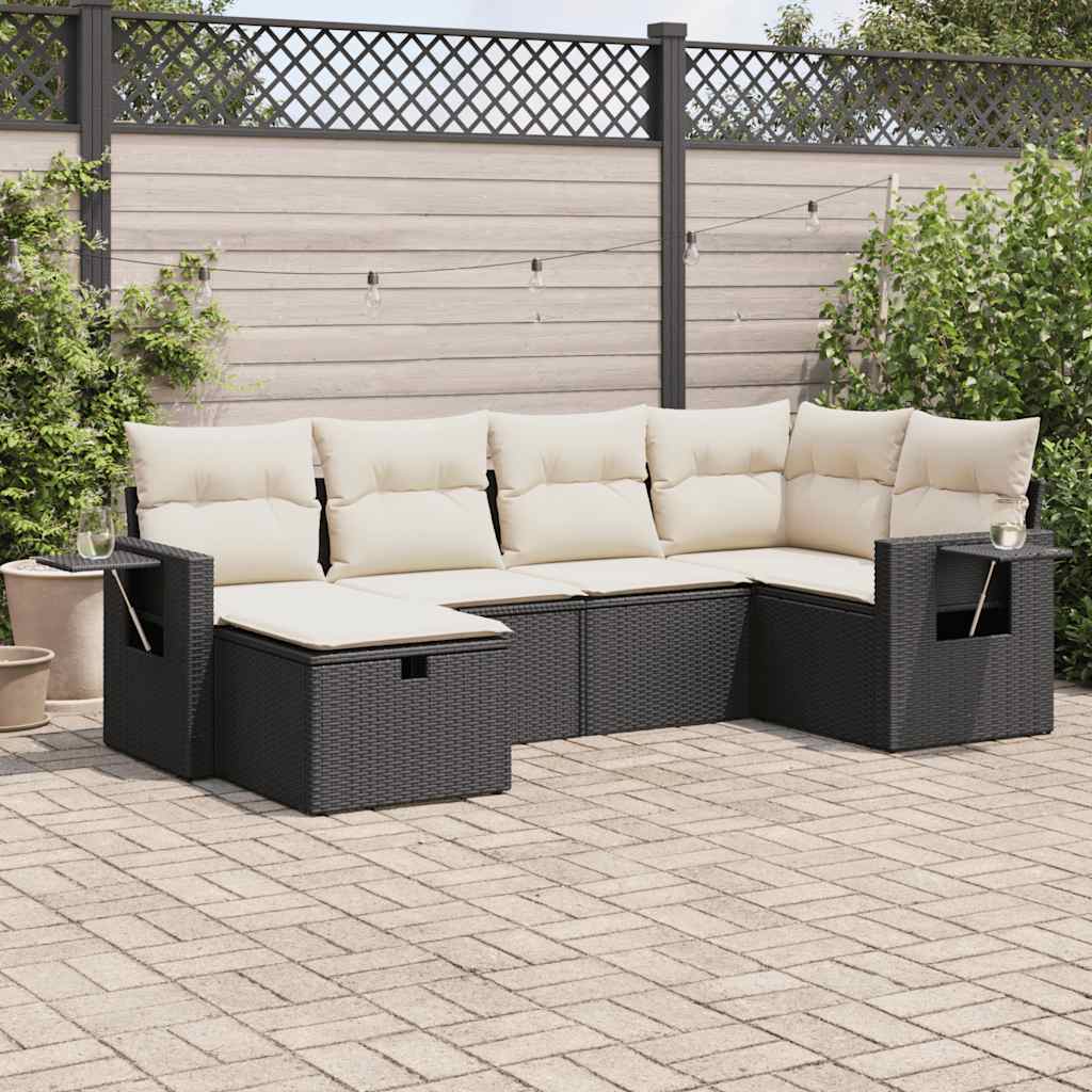Set Mobilier De Grădină Cu Perne, 6 Piese, , Poliratan