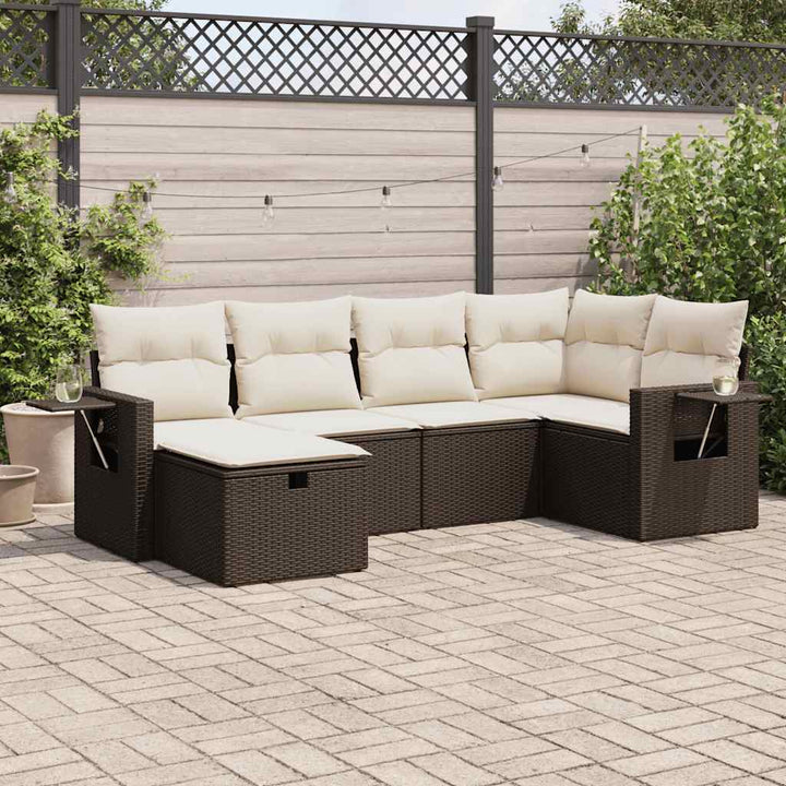Set Mobilier De Grădină Cu Perne, 6 Piese, , Poliratan