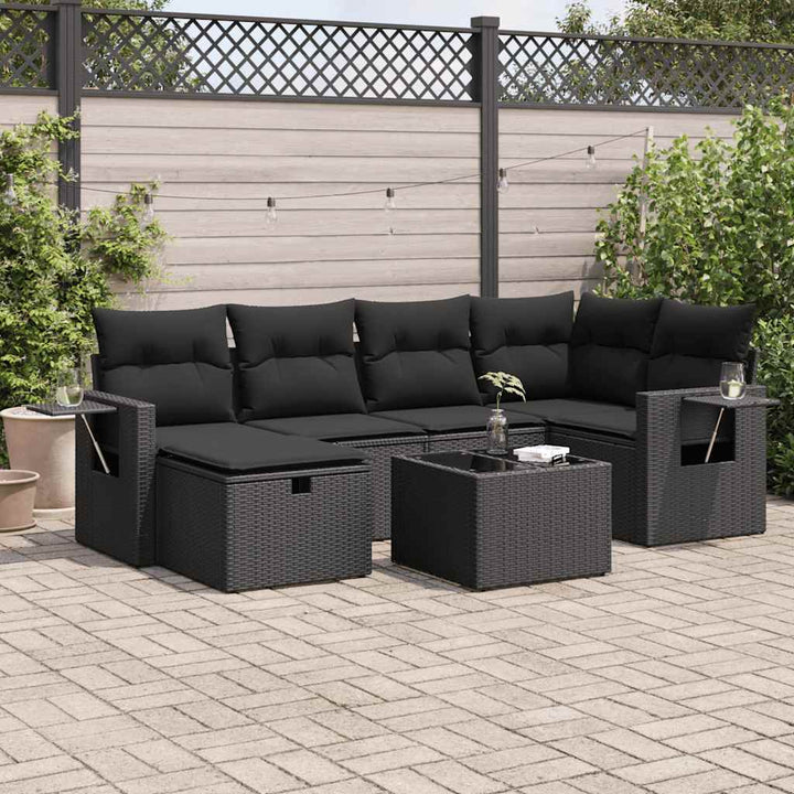 Set Mobilier De Grădină Cu Perne, 6 Piese, , Poliratan