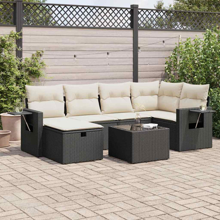 Set Mobilier De Grădină Cu Perne, 6 Piese, , Poliratan
