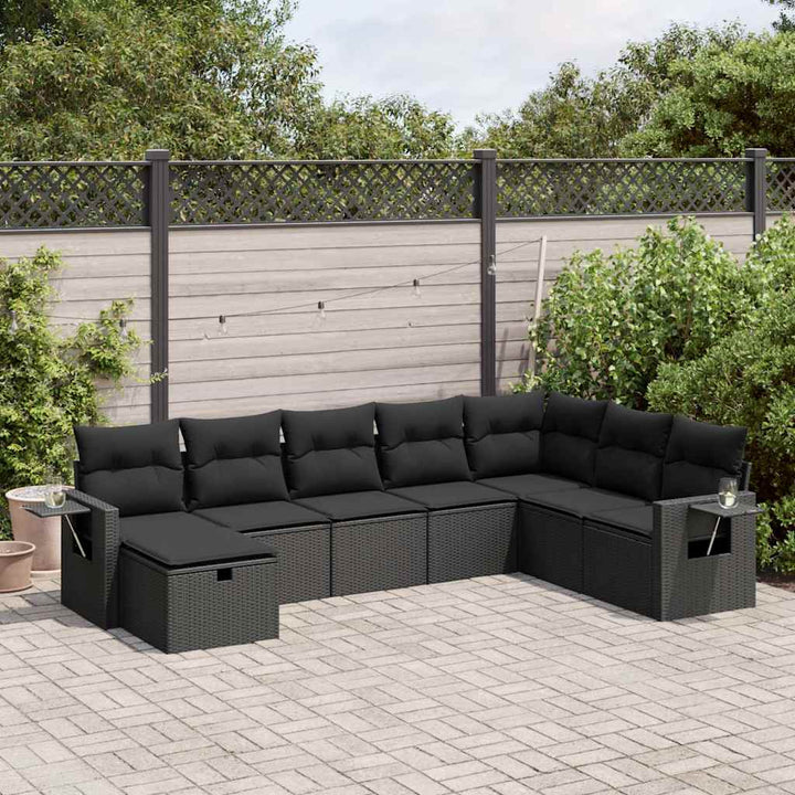 Set Canapele De Grădină, 8 Piese, Cu Perne, Bej, Poliratan