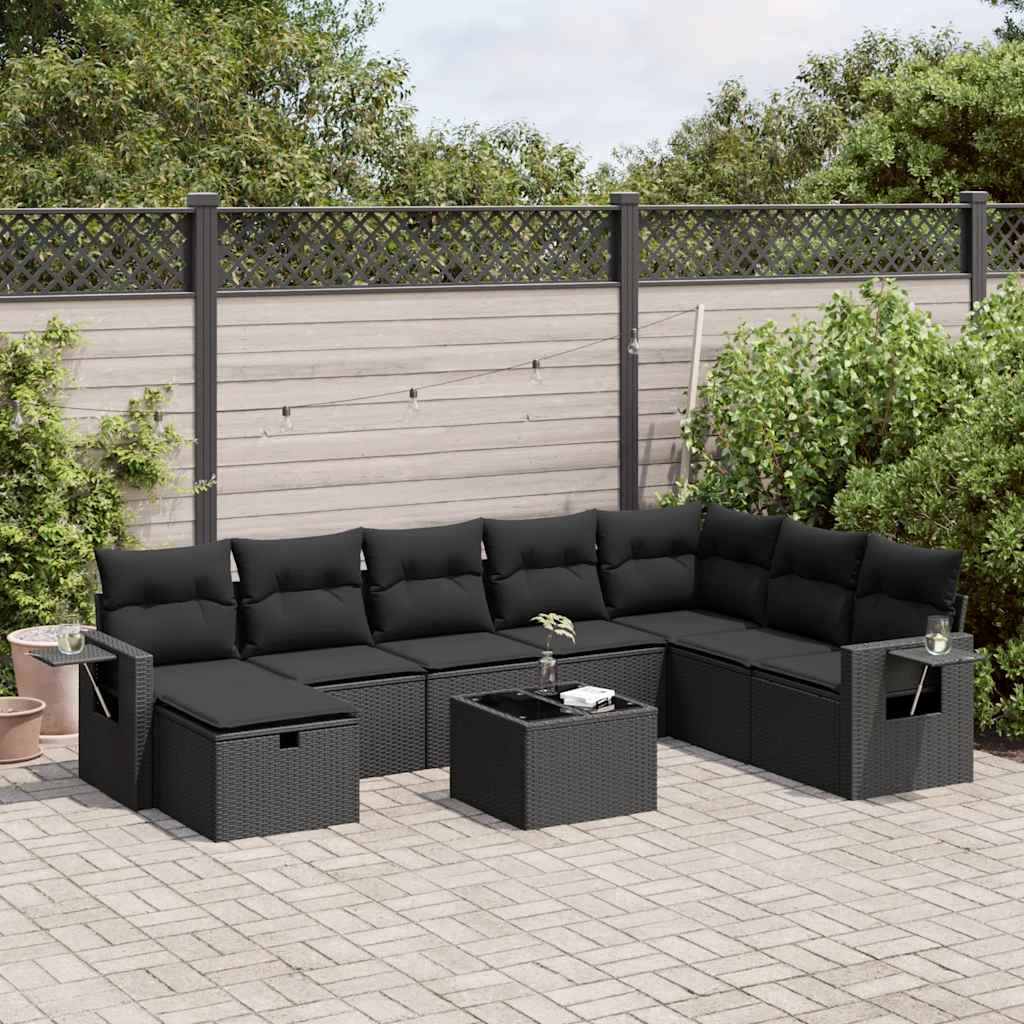 Set Canapele De Grădină, 8 Piese, Cu Perne, Bej, Poliratan