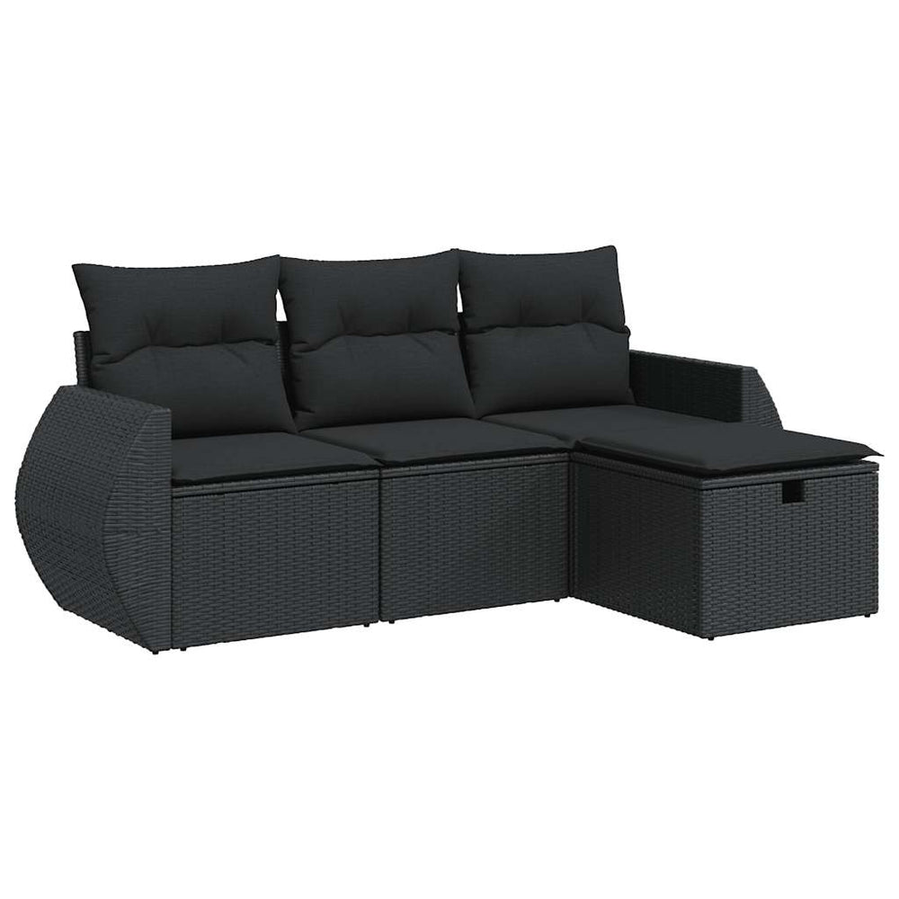 Set Mobilier De Grădină Cu Perne, 4 Piese, , Poliratan