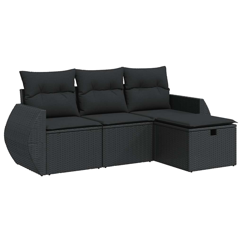 Set Mobilier De Grădină Cu Perne, 4 Piese, , Poliratan