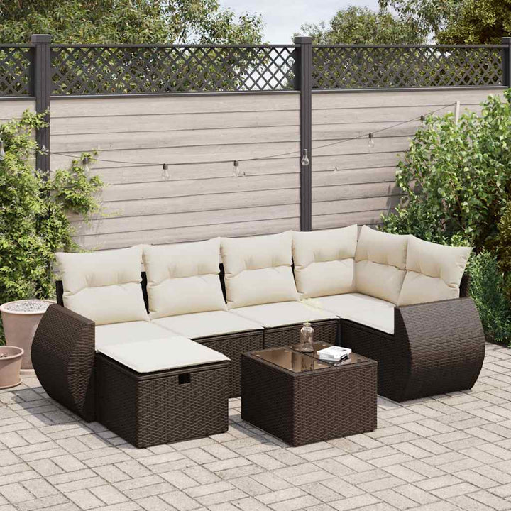 Set Mobilier De Grădină Cu Perne, 6 Piese, Negru, Poliratan