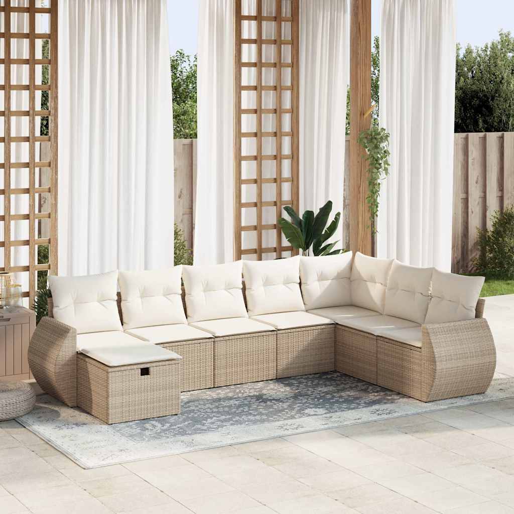 Set Mobilier De Grădină Cu Perne, 9 Piese, Negru, Poliratan