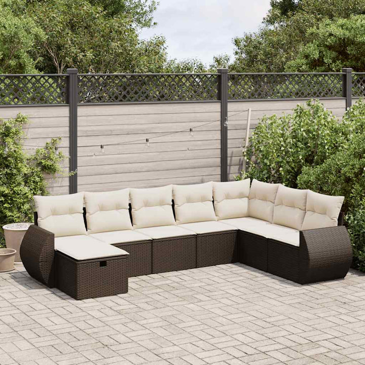 Set Mobilier De Grădină Cu Perne, 9 Piese, Negru, Poliratan