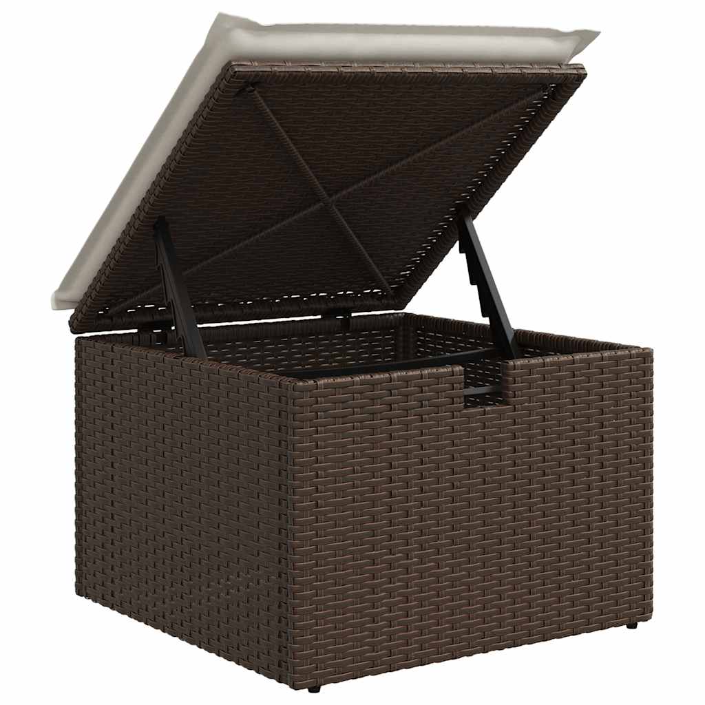 Set Canapele De Grădină Cu Perne, 5 Piese, Maro, Poliratan