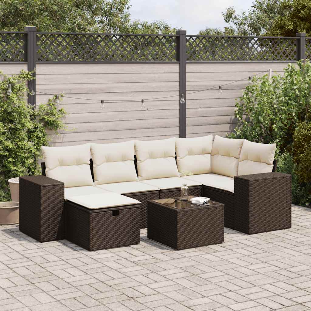 Set Mobilier De Grădină Cu Perne, 6 Piese, Negru, Poliratan