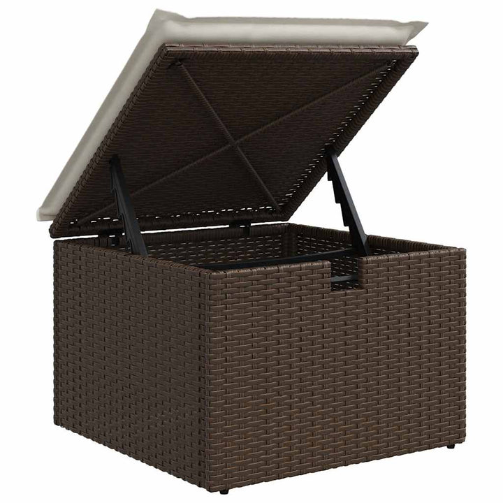 Set Canapele De Grădină Cu Perne, 8 Piese, Maro, Poliratan