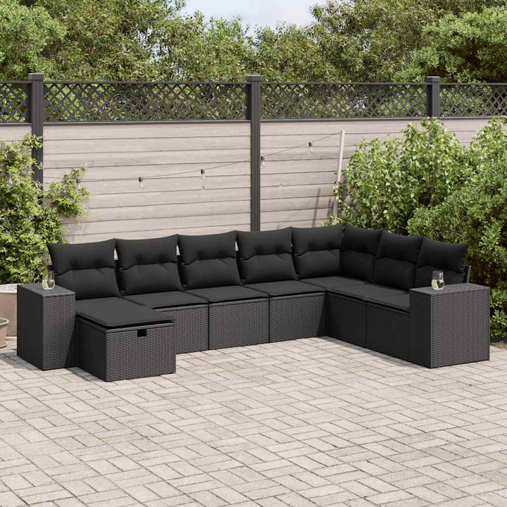 Set Canapele De Grădină, 8 Piese, Cu Perne, Bej, Poliratan