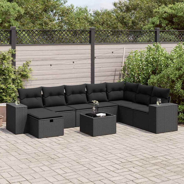 Set Canapele De Grădină, 8 Piese, Cu Perne, Bej, Poliratan